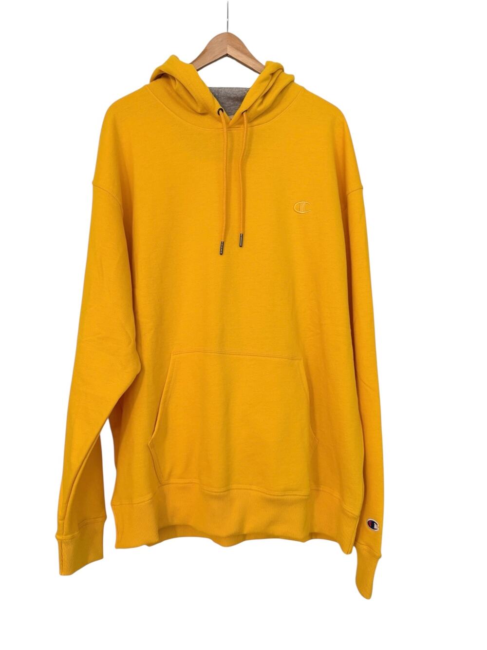 Champion Powerblend Hoodie Yellow Gold Pullover Sweatshirt NWT Men's XL